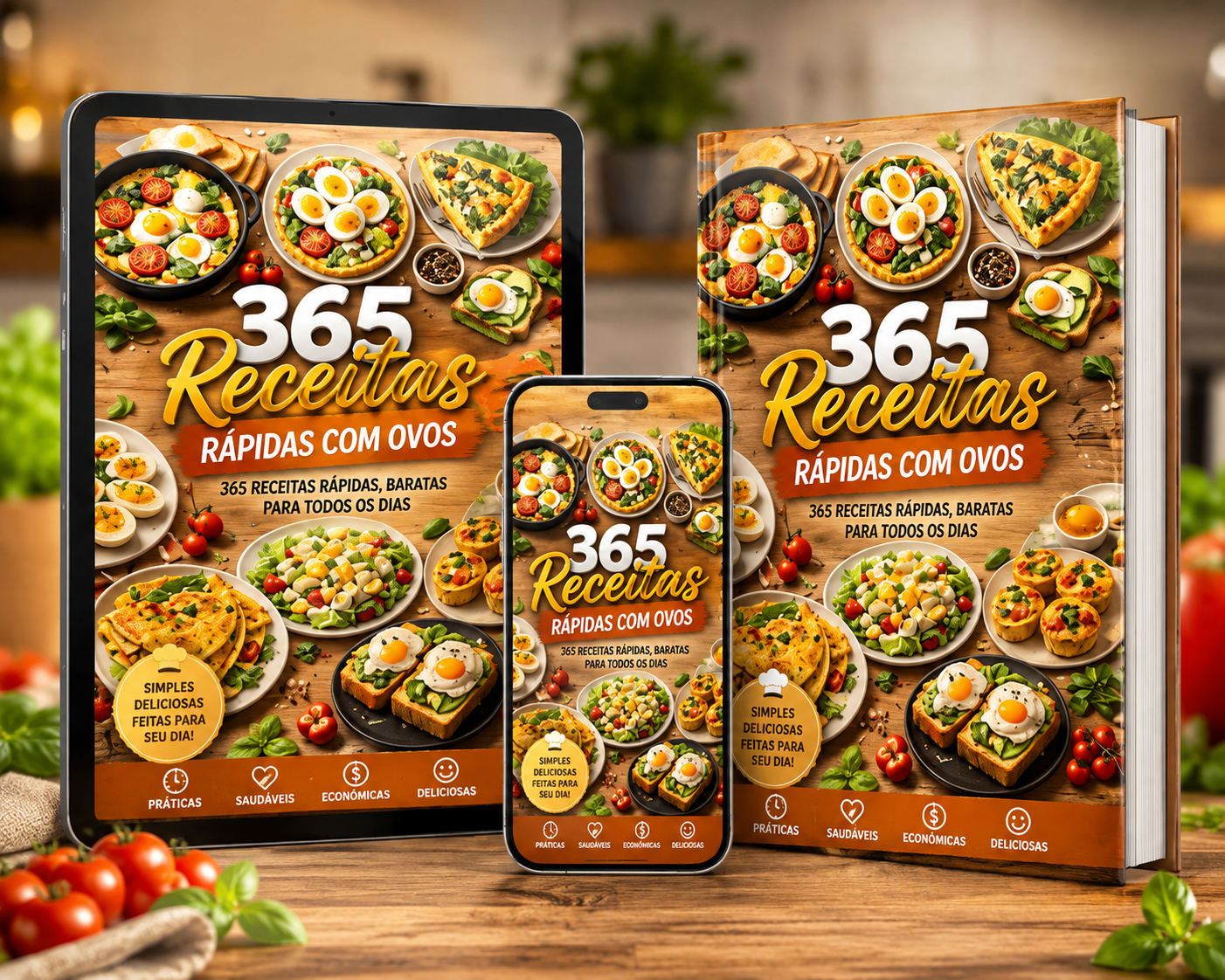 Aplicativo 365 Receitas Rápidas com Ovos no celular e tablet