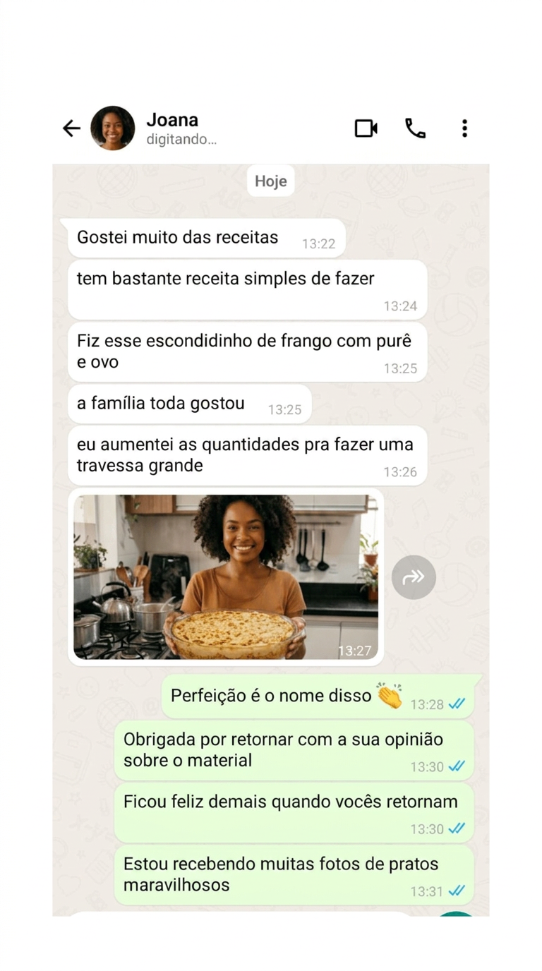 Depoimento de cliente 4 sobre as receitas com ovos