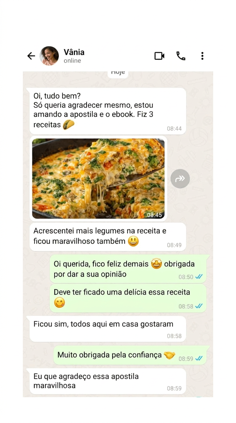 Depoimento de cliente 2 sobre as receitas com ovos