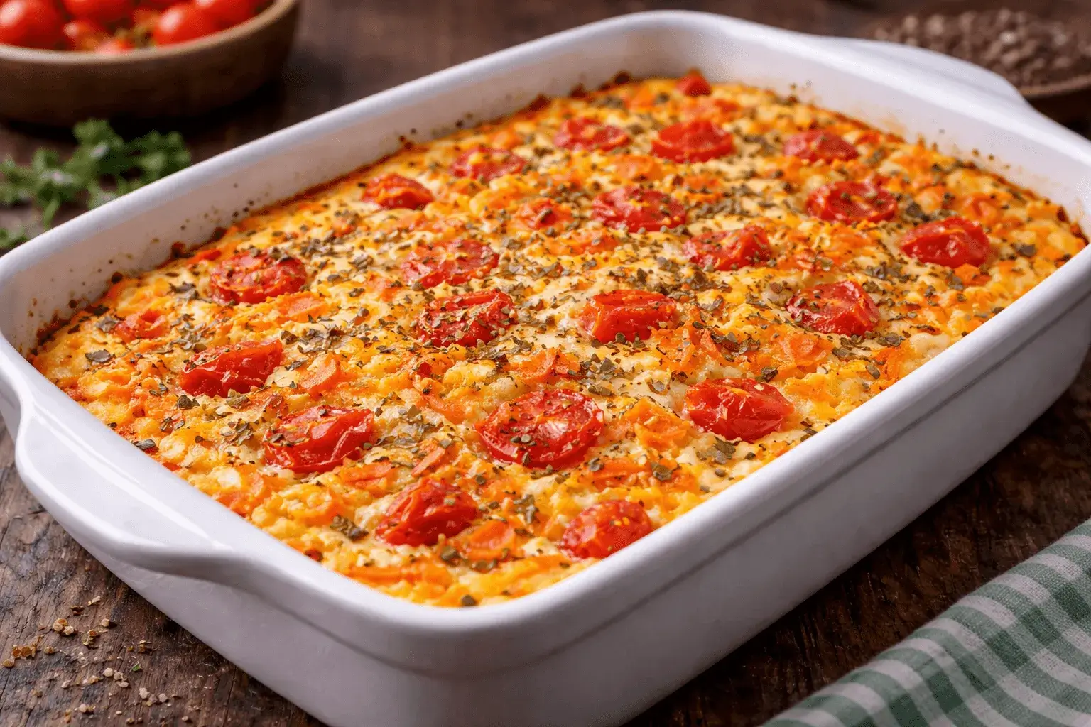 Omelete de forno com legumes
