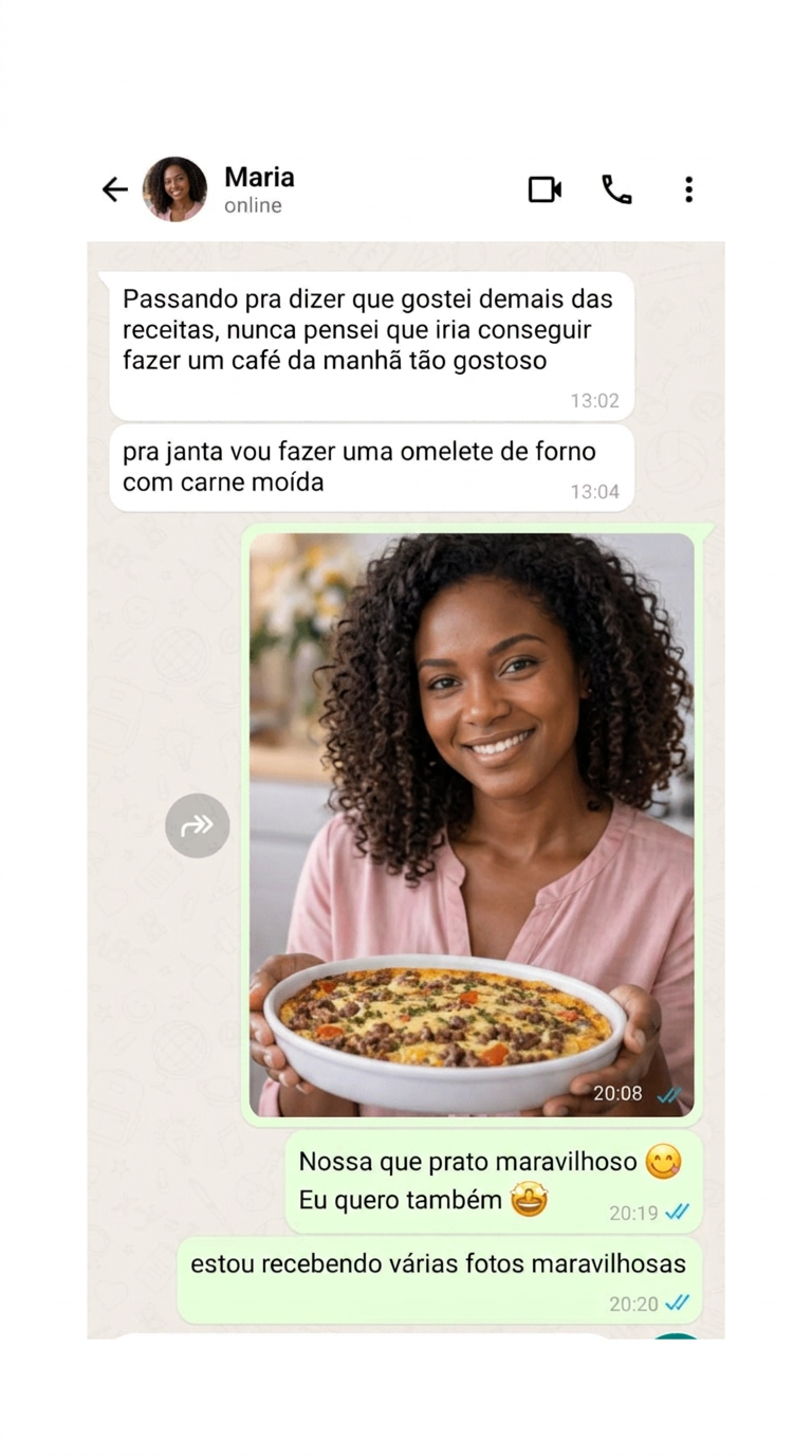 Depoimento de cliente 1 sobre as receitas com ovos